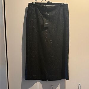 St. John Sparkling Black Pencil Skirt